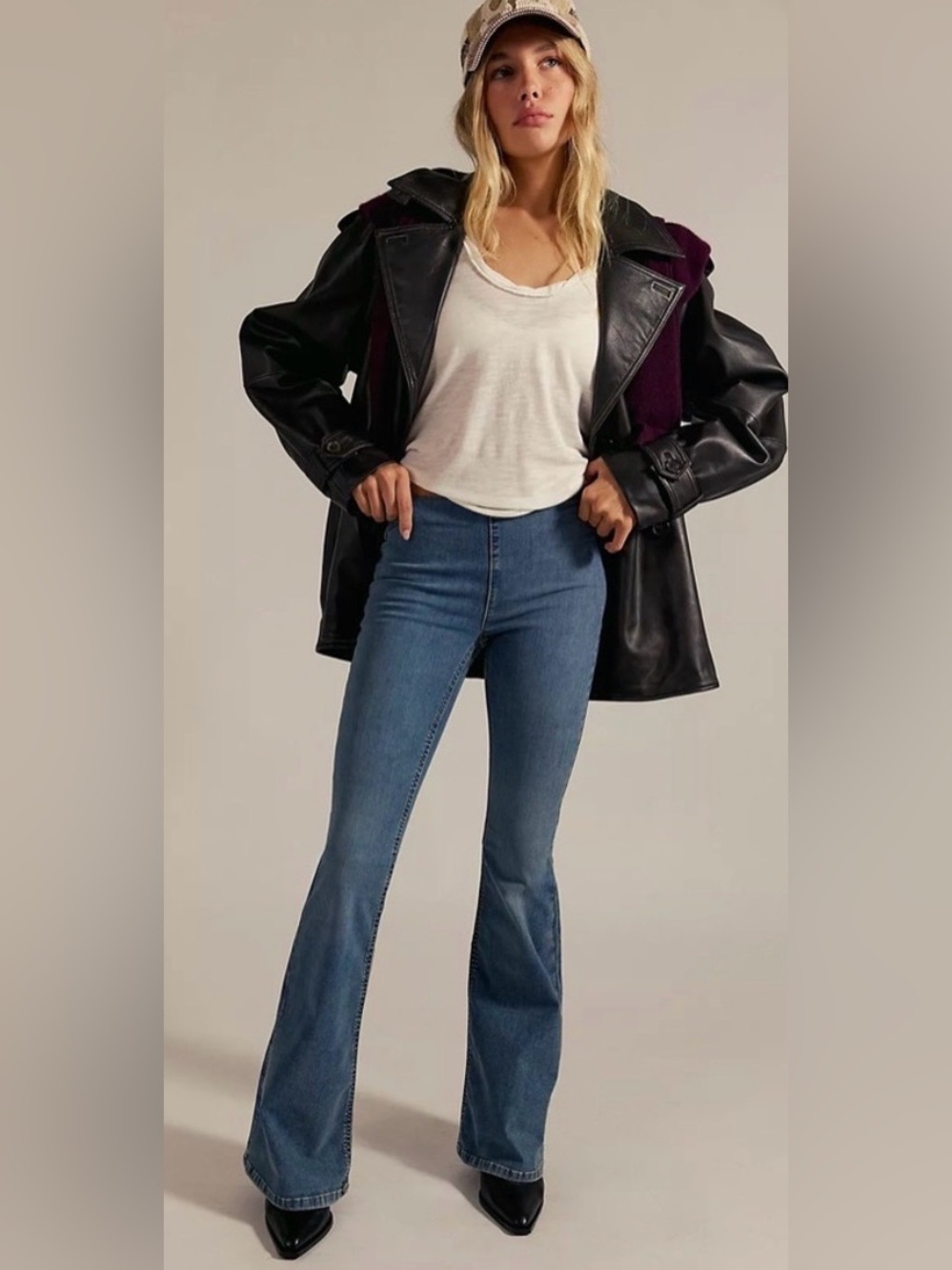 We The Free High-Rise Flare Jeans in Medium Blue